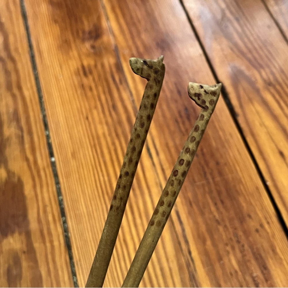 Hand-Carved Giraffe Chopsticks